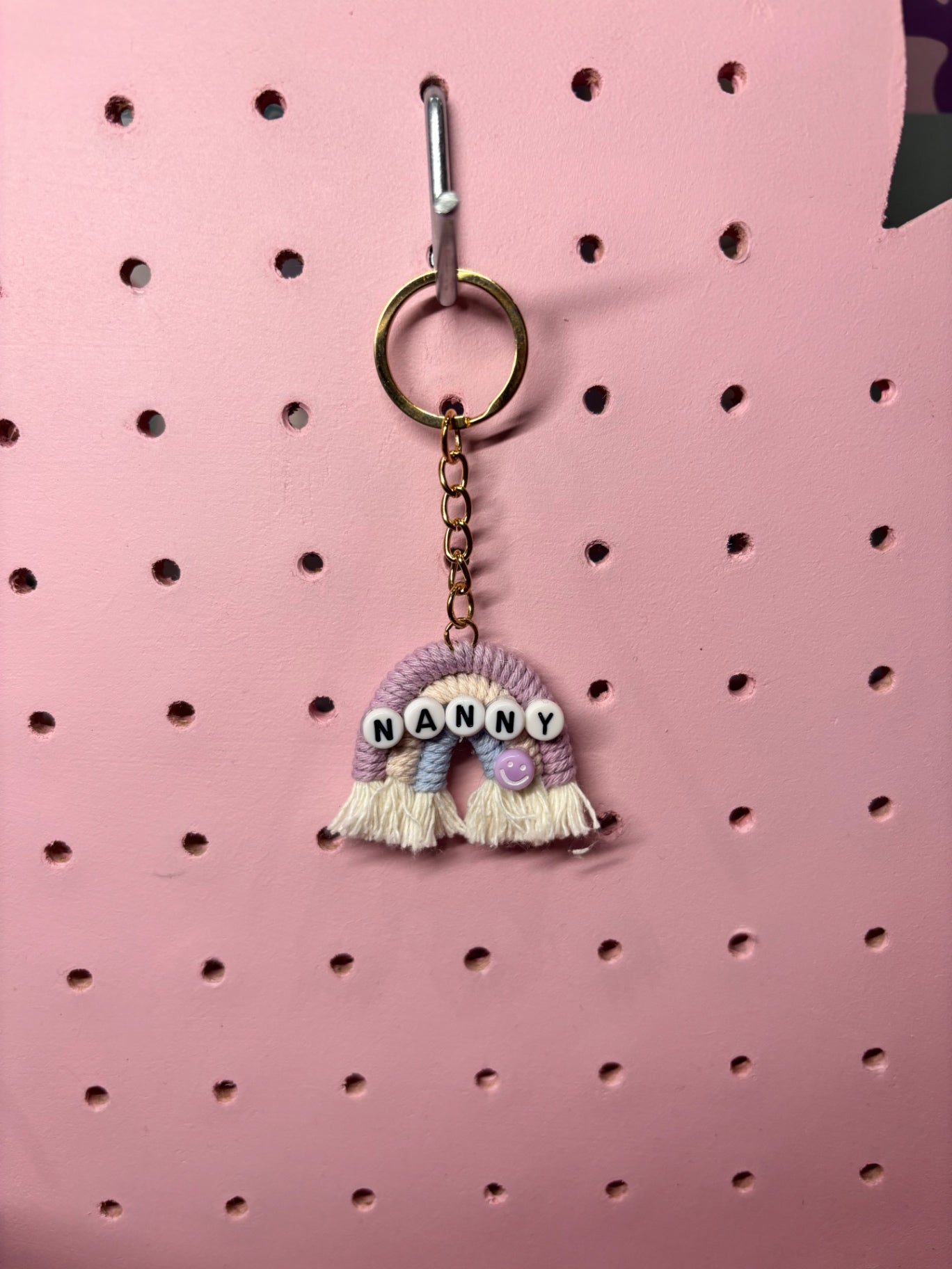 Purple/blue Nanny Rainbow Keyring 