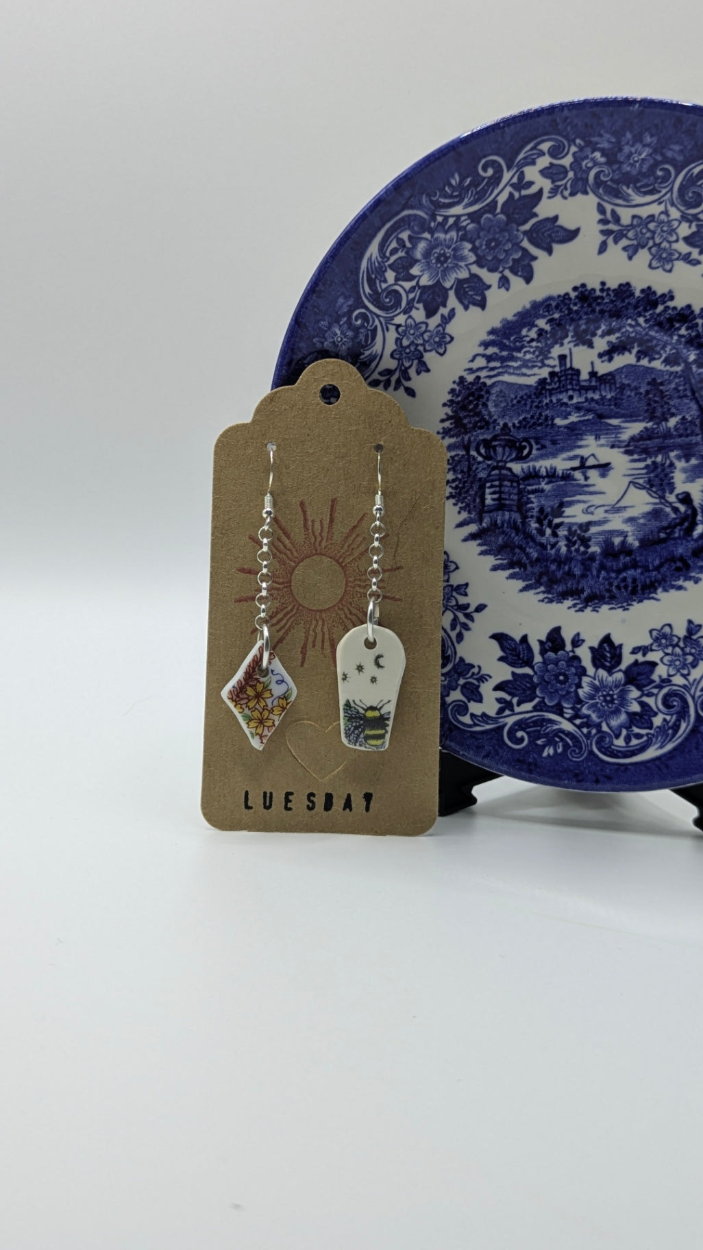 Mismatchies | Earrings made from Vintage Plates 