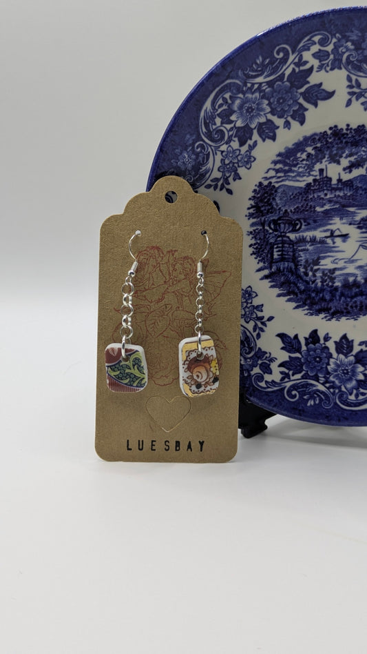 Mismatchies | Earrings Made from Vintage Plates 