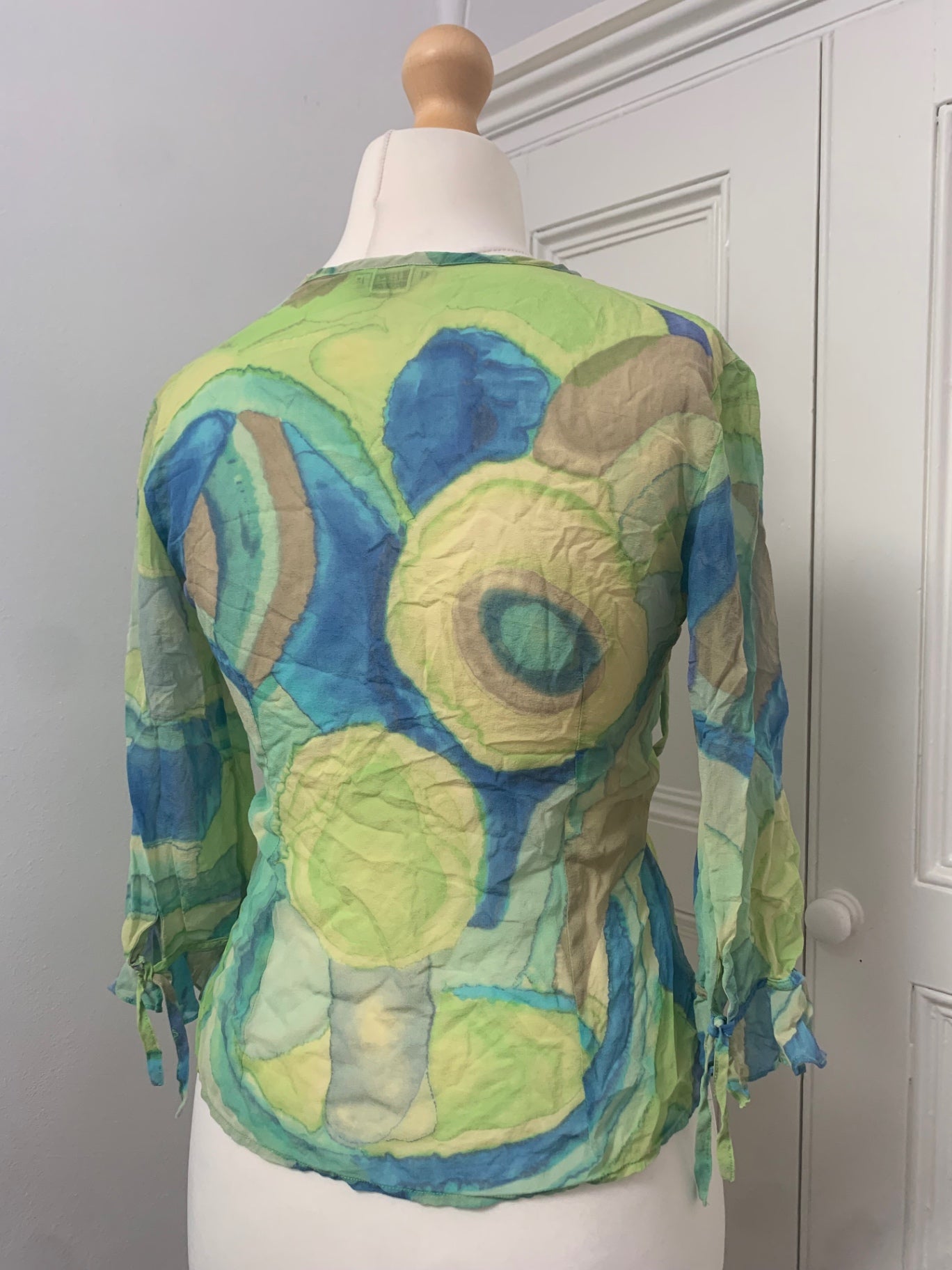 sheer colourful button up top