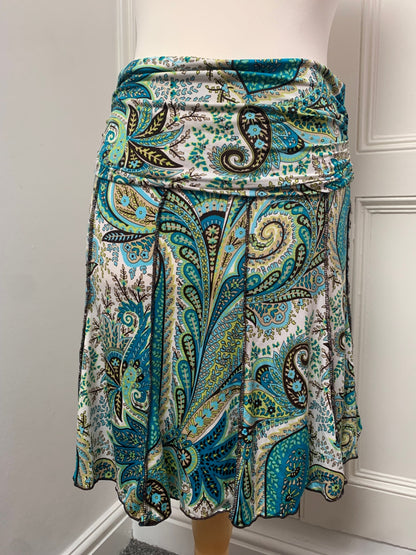 paisley print fold-over skirt 