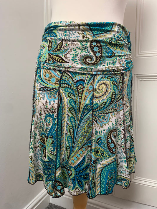 paisley print fold-over skirt 