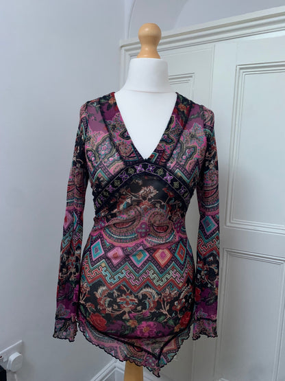 vintage colourful promod top