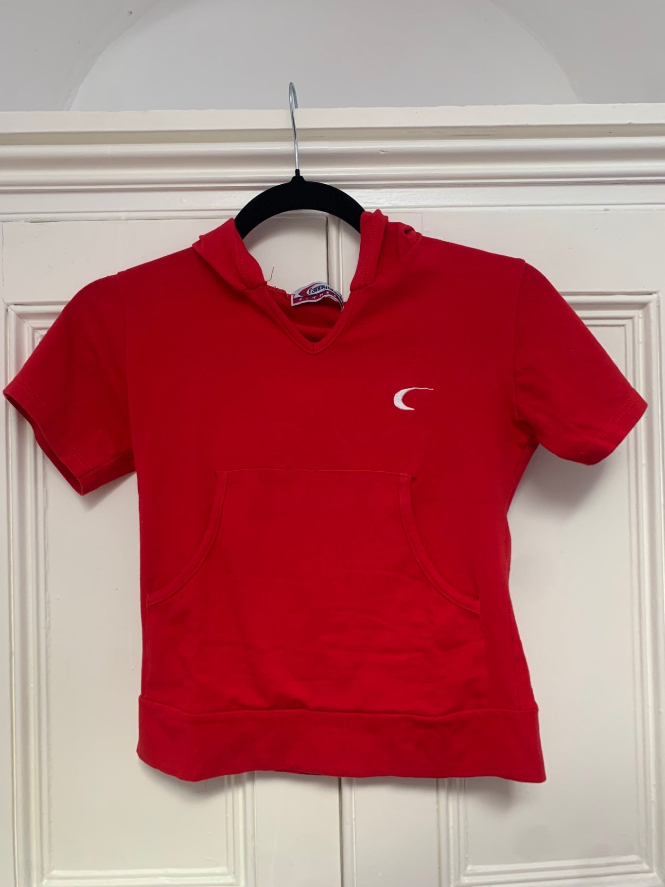 90% cotton vintage red sports top 