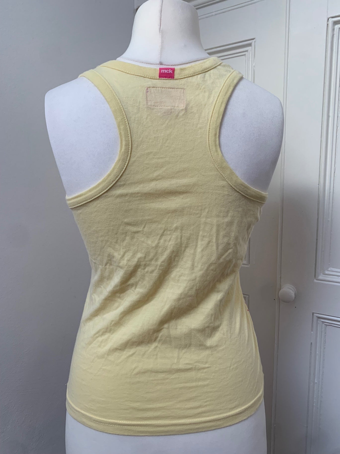 100% cotton yellow tank top 