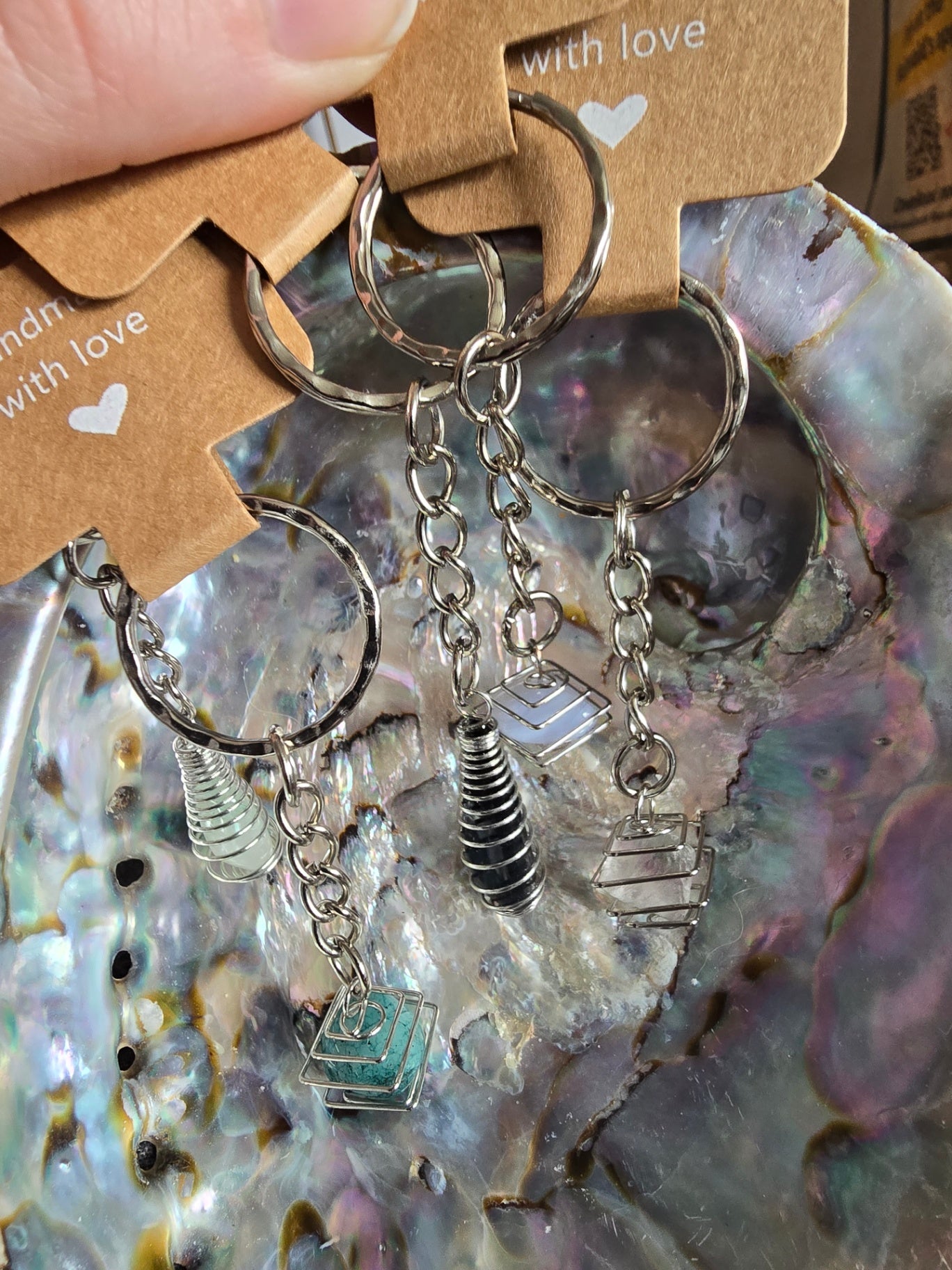 Crystal cage keyrings 