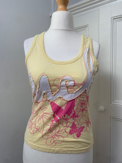100% cotton yellow tank top 
