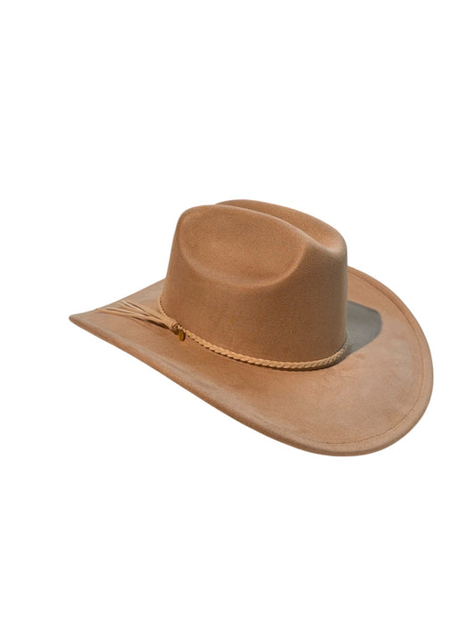 Beige Suede Style Cowboy Hat Adjustable