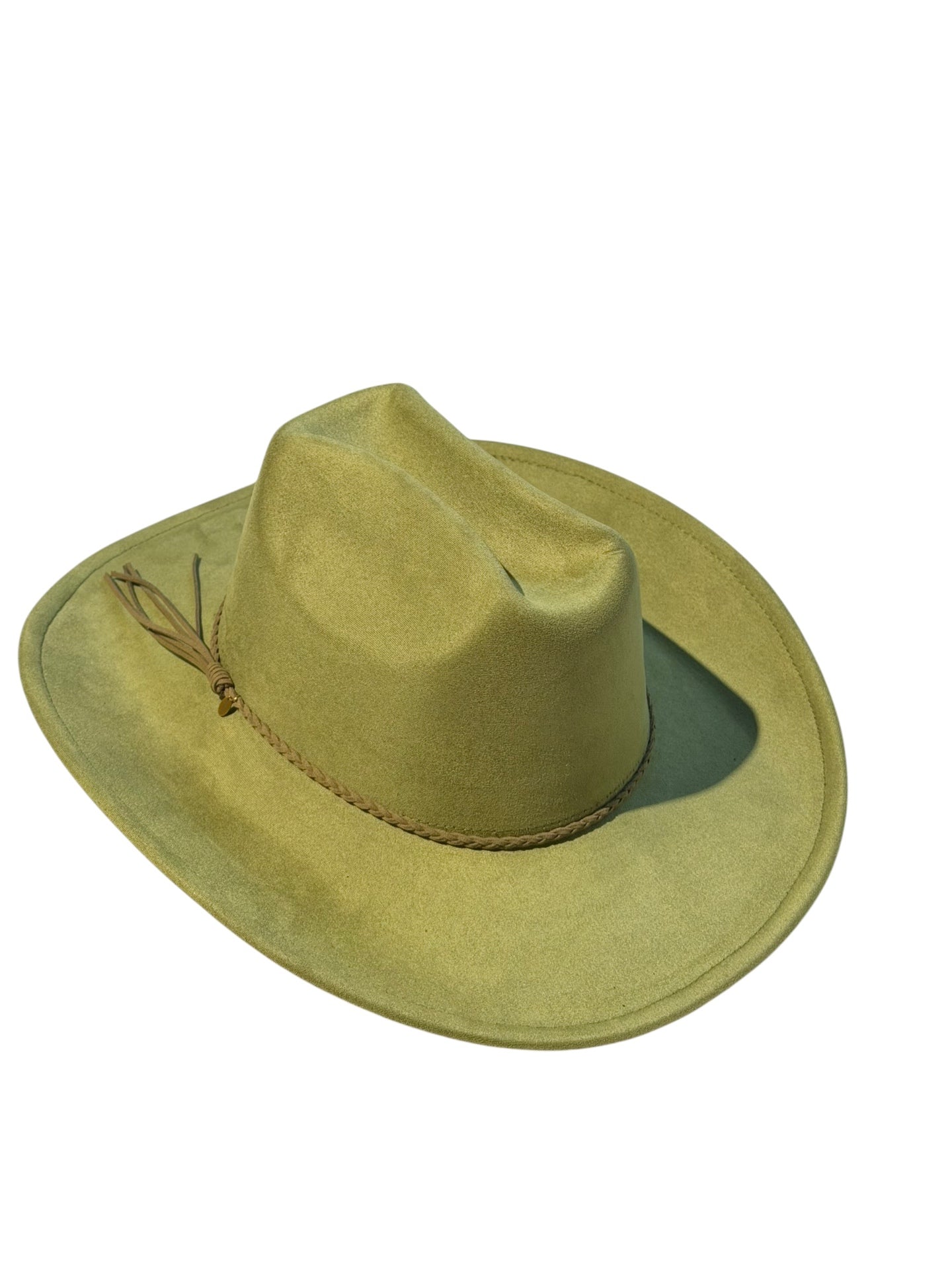 Green Suede Style Cowboy Hat Adjustable 