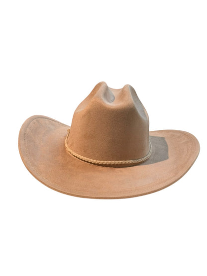 Beige Suede Style Cowboy Hat Adjustable