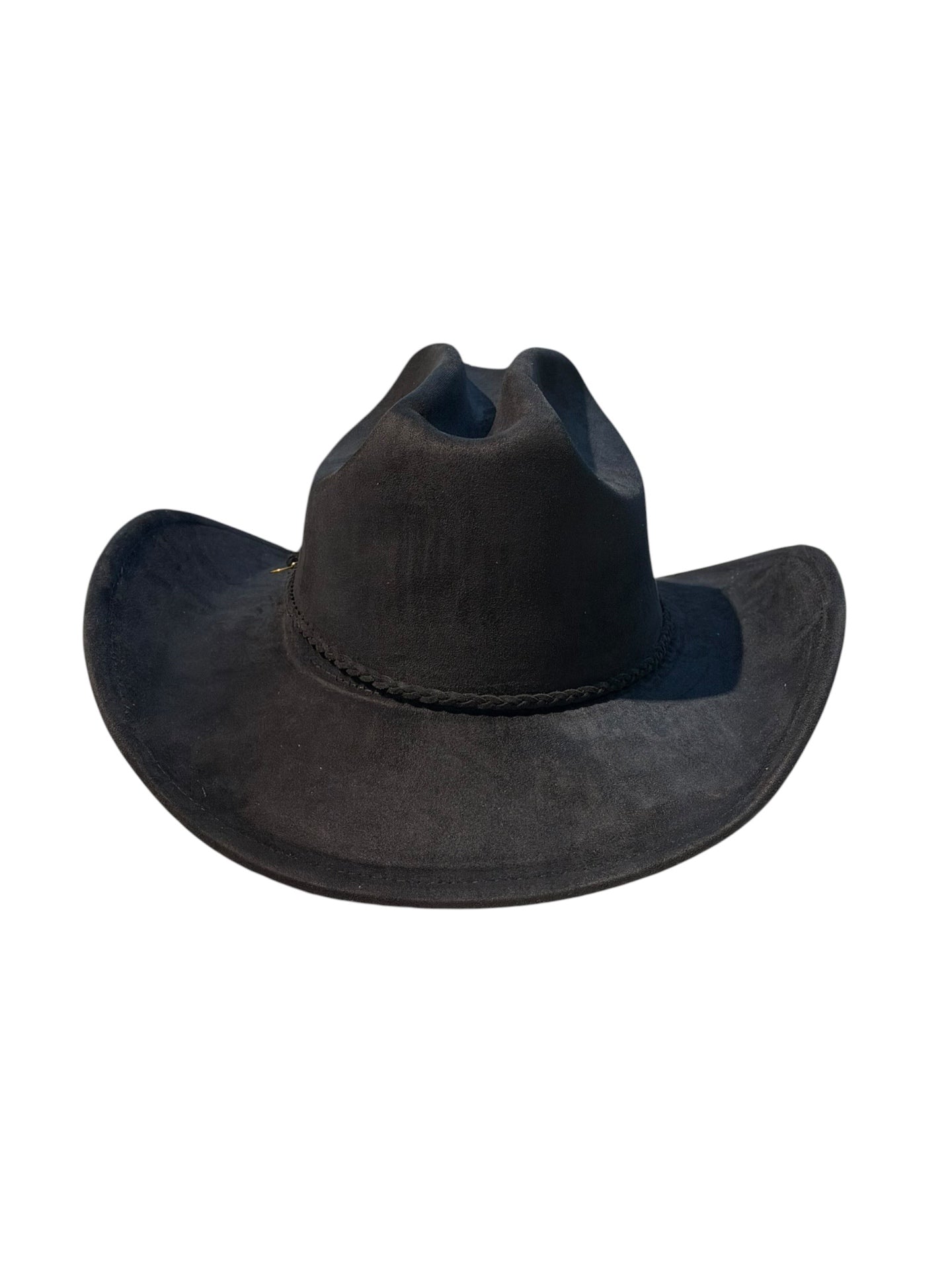 Black Suede Style Cowboy Hat Adjustable
