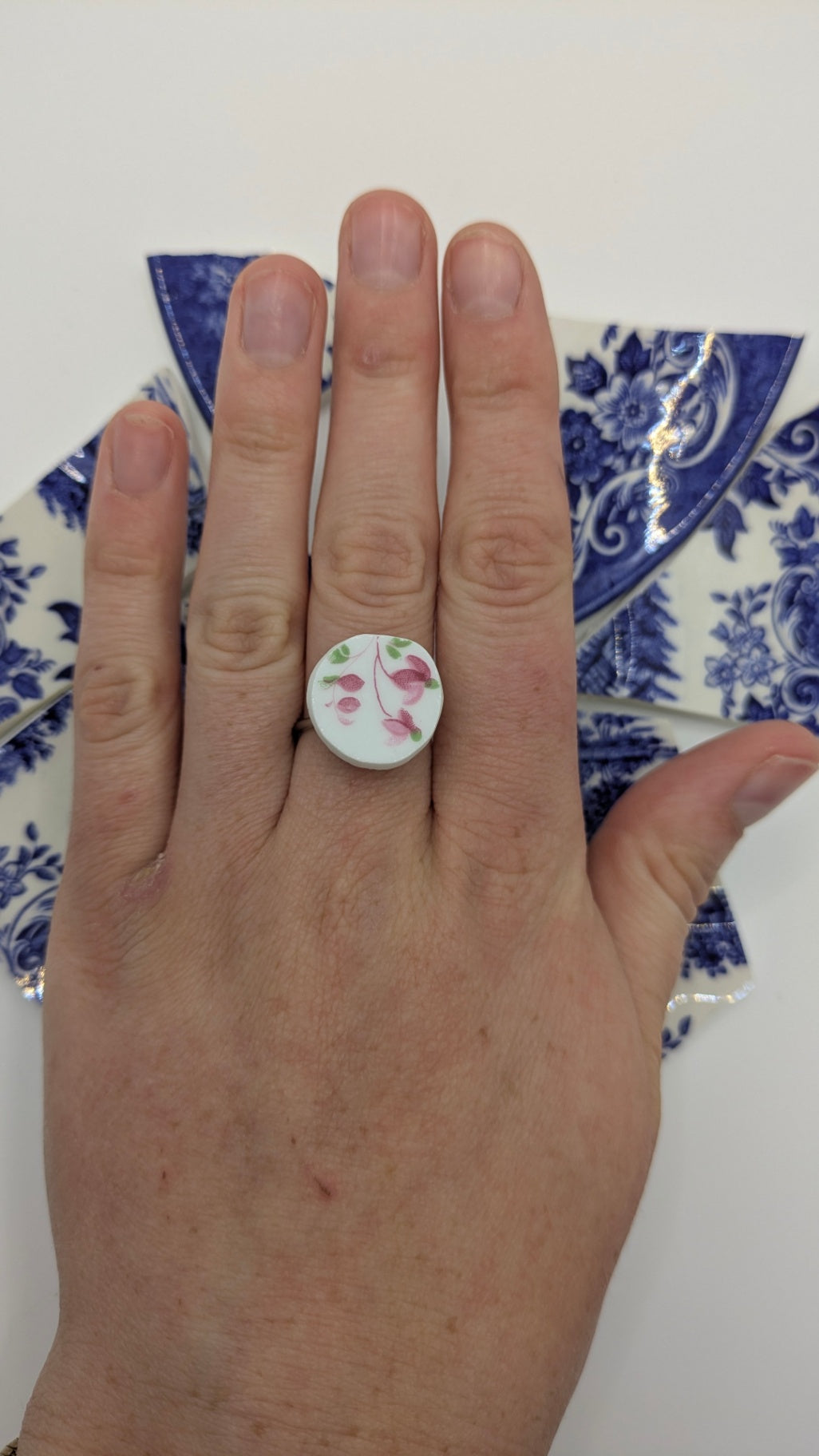 Adjustable Ring | Handmade from Vintage Plates 