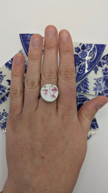 Adjustable Ring | Handmade from Vintage Plates 
