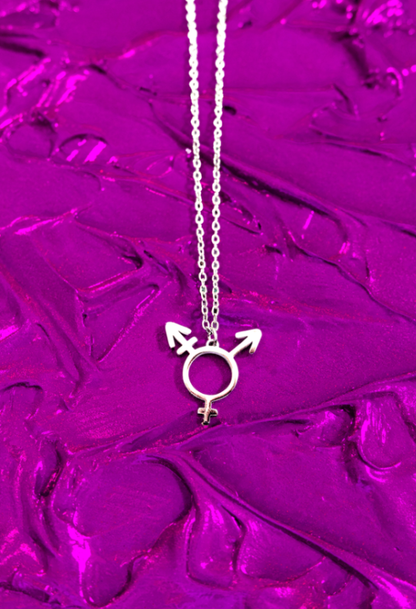 Transgender symbol necklace in 304 stainless steel 