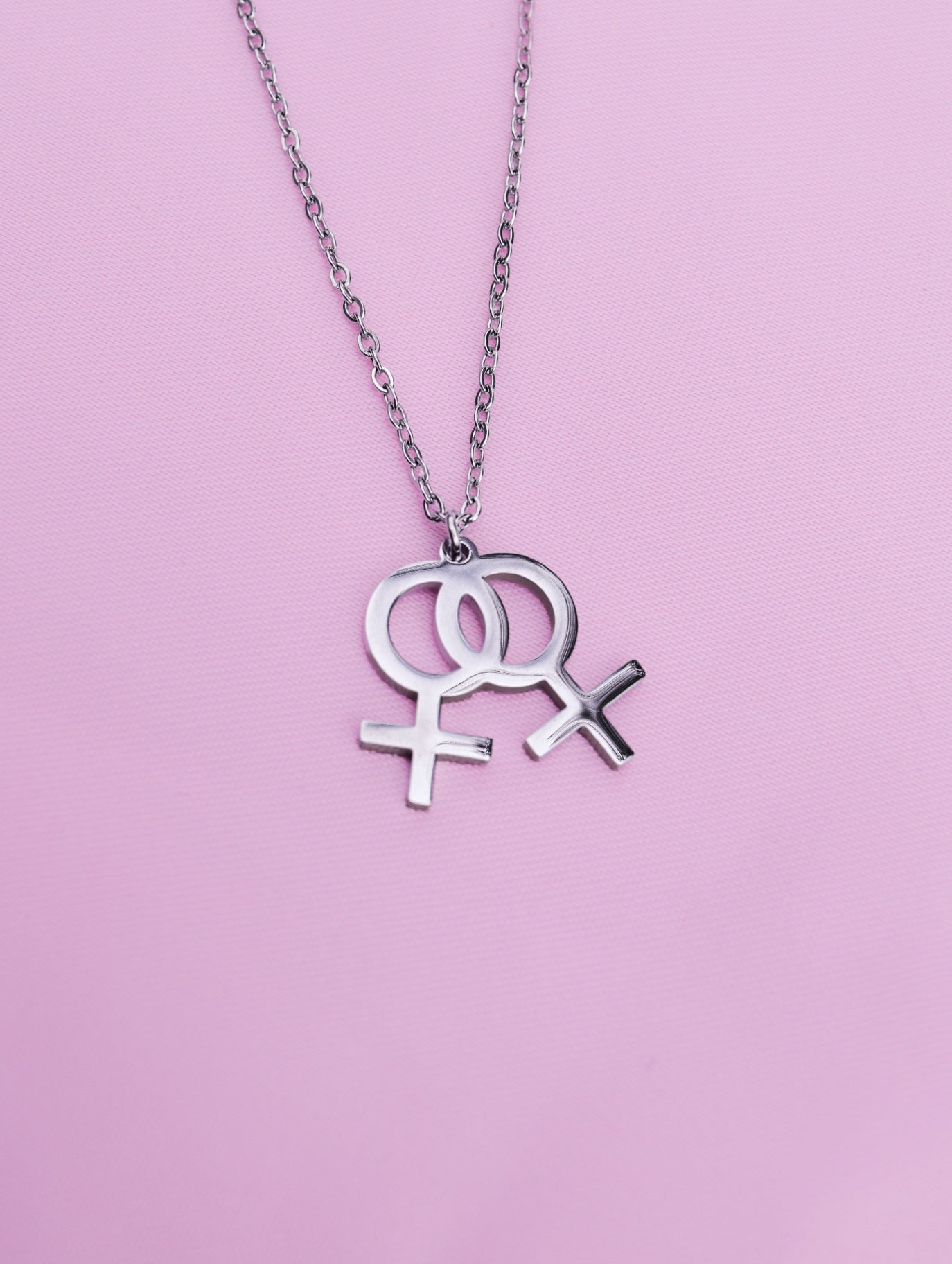 Double venus symbol necklace in 304 stainless steel 