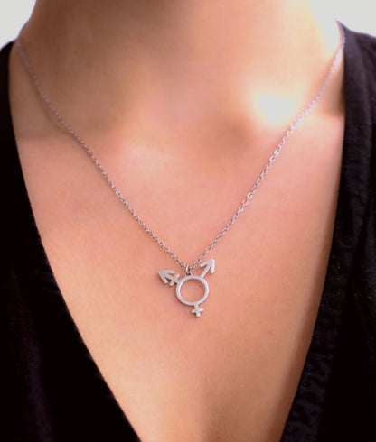 Transgender symbol necklace in 304 stainless steel 