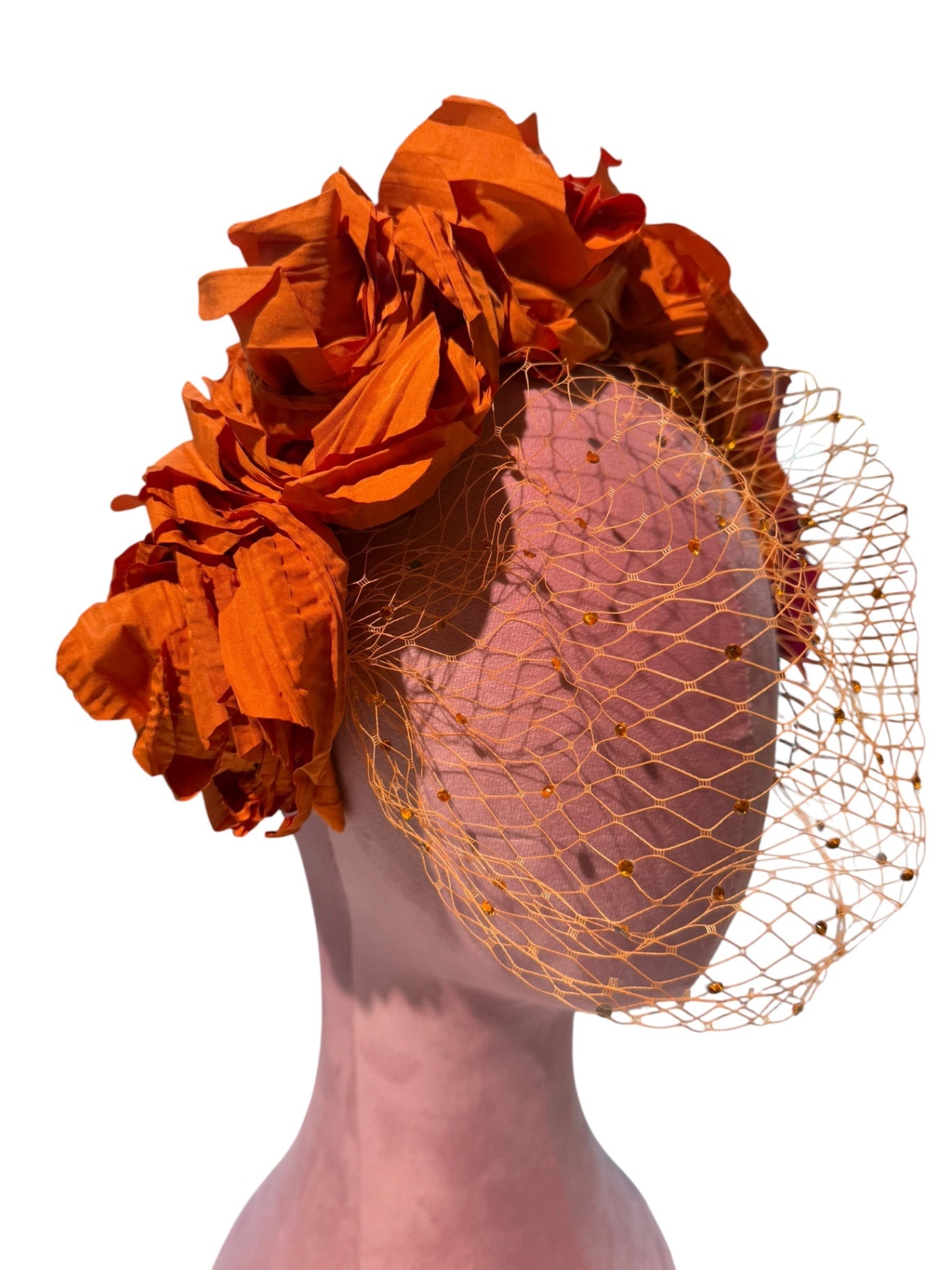Orange Rose Netted Headband