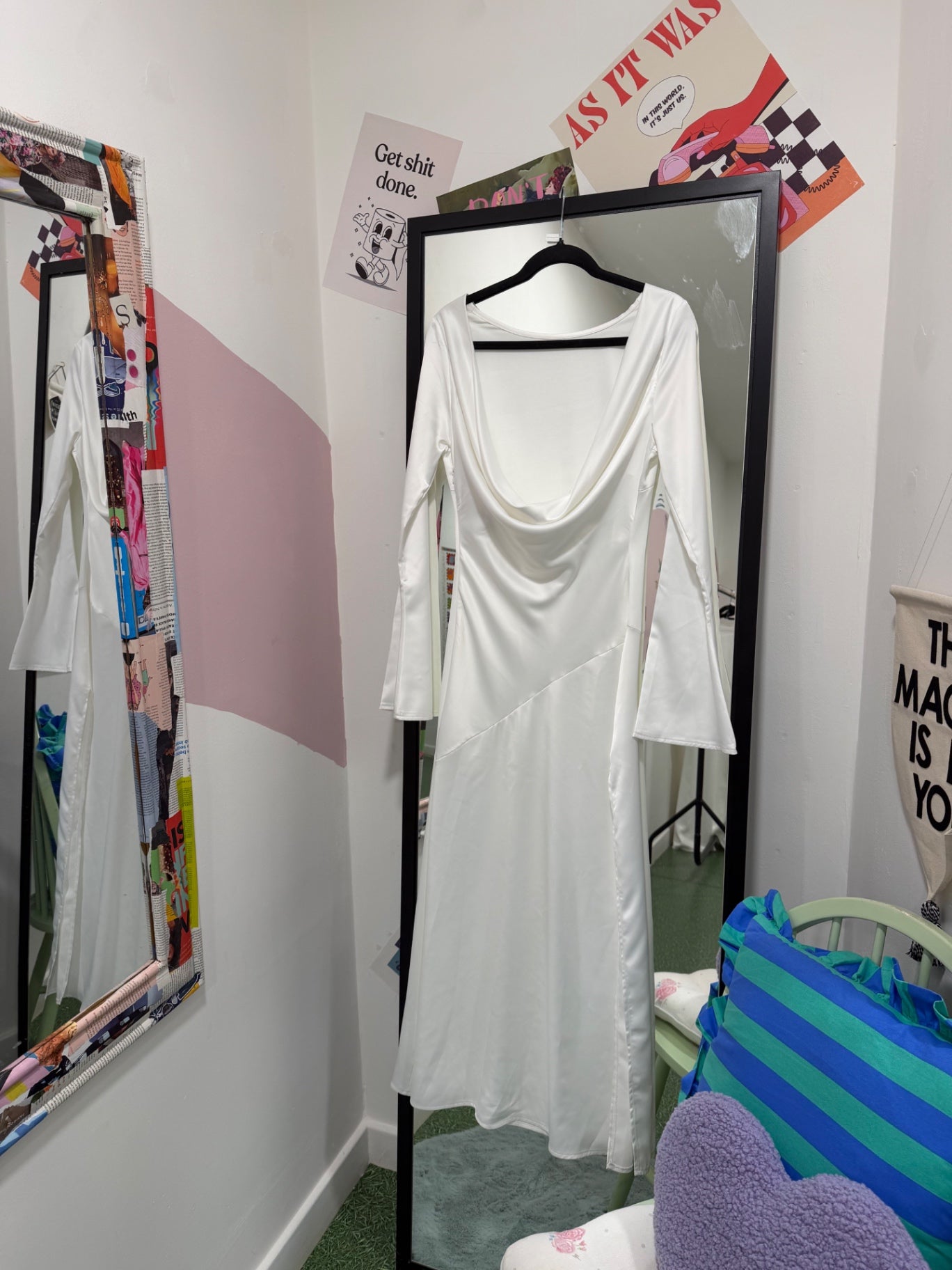 White Hen Do Fishtail Dress Size Small