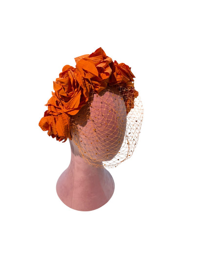 Orange Rose Netted Headband