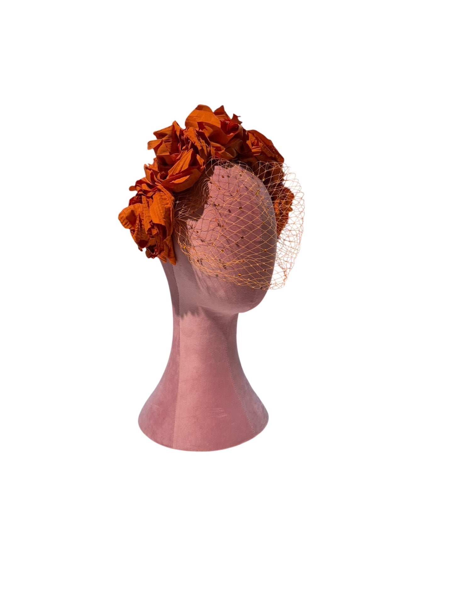 Orange Rose Netted Headband