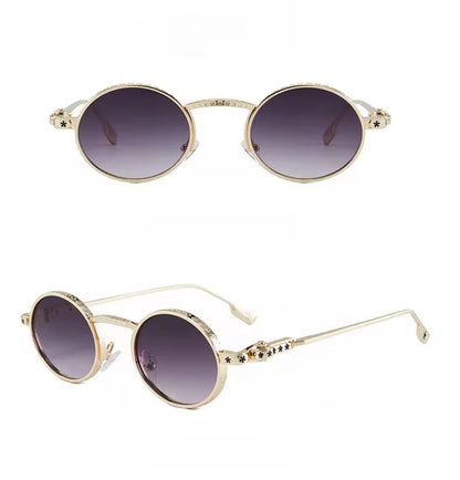 Astral Round Sunglasses Gold Grey