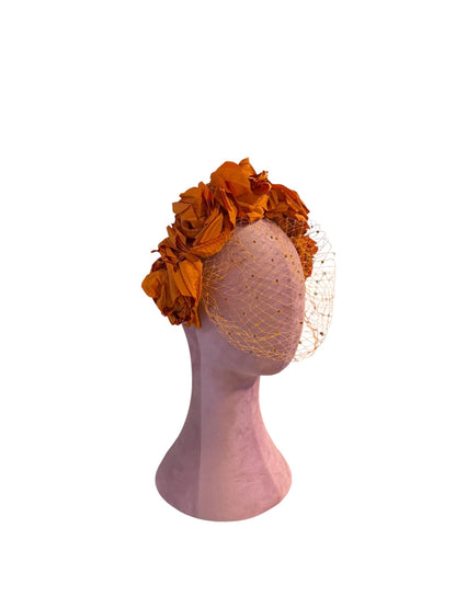 Orange Rose Netted Headband