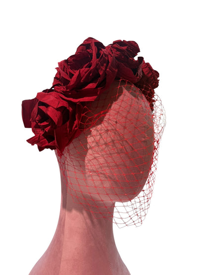 Red Rose Netted Headband
