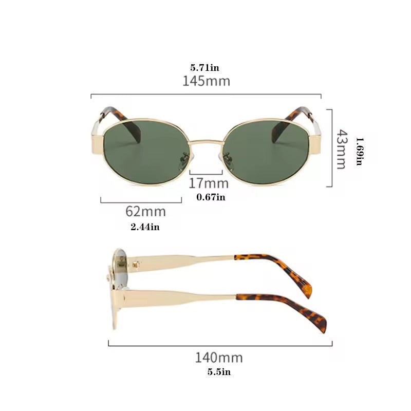 Elara Round Sunglasses Gold Black