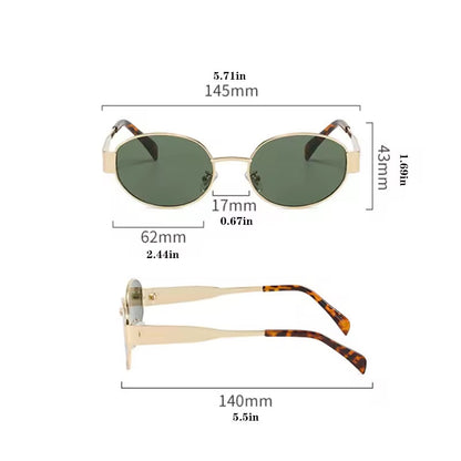 Elara Round Sunglasses Gold Black