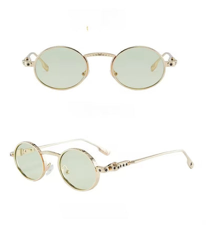 Astral Round Sunglasses Gold Green