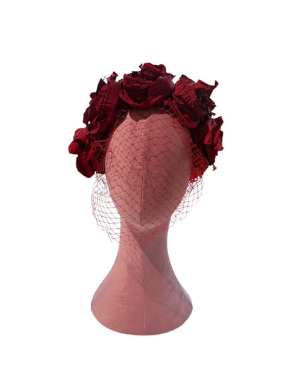 Red Rose Netted Headband