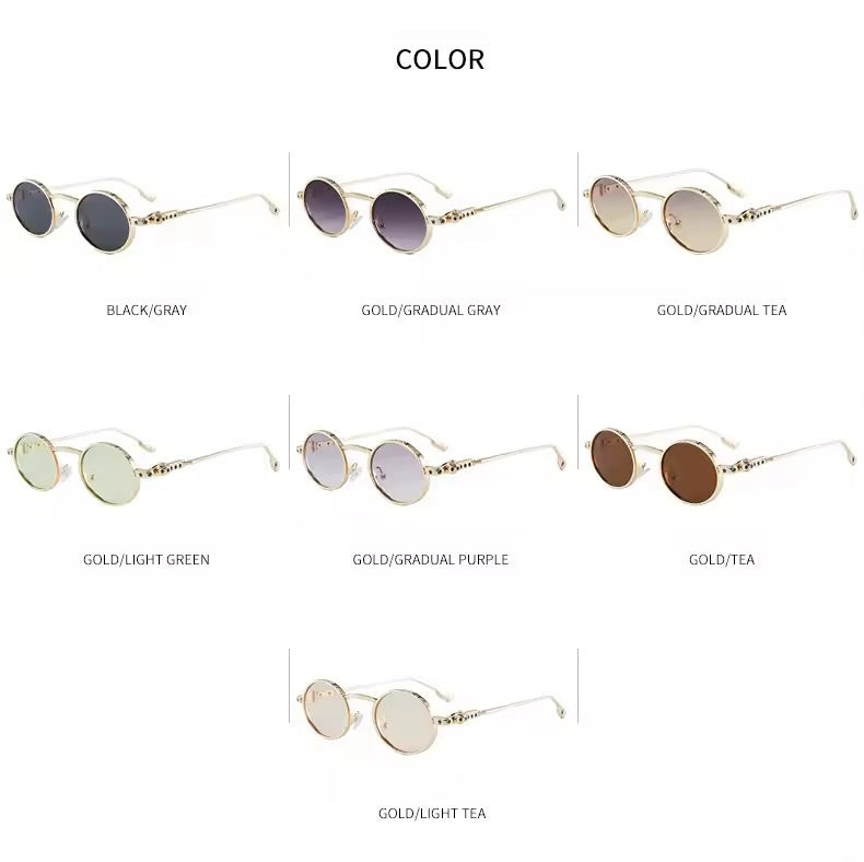 Astral Round Sunglasses Gold Black