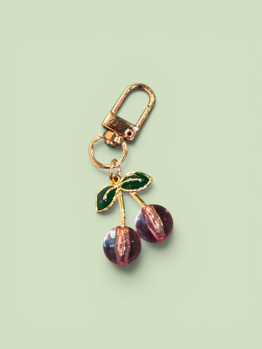 Pink Cherry Bag Charm