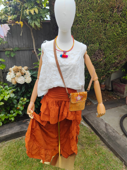 Es cana organic cotton hi low Skirt - Rust