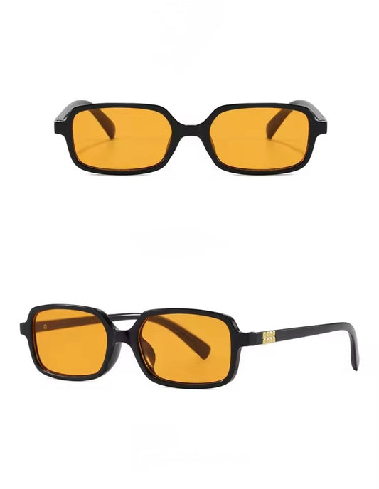 Mimi Square Mini Sunglasses Black Orange