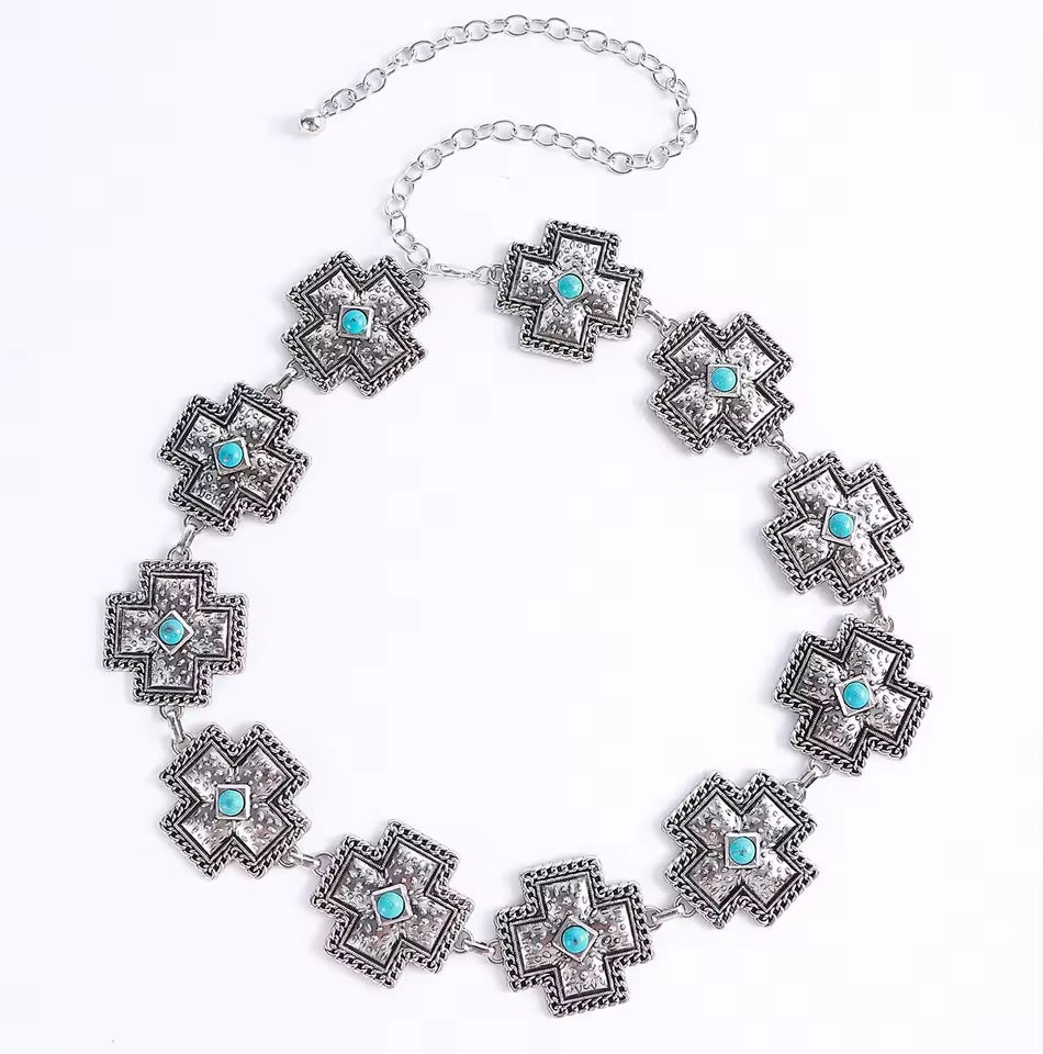 Silver Cross Oracle Chain Belt