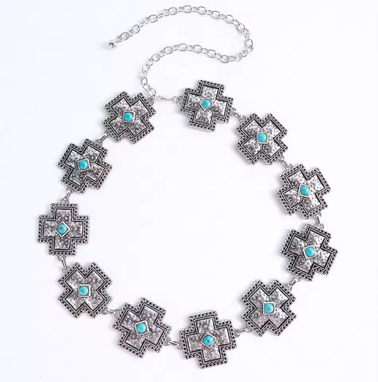 Silver Cross Oracle Chain Belt