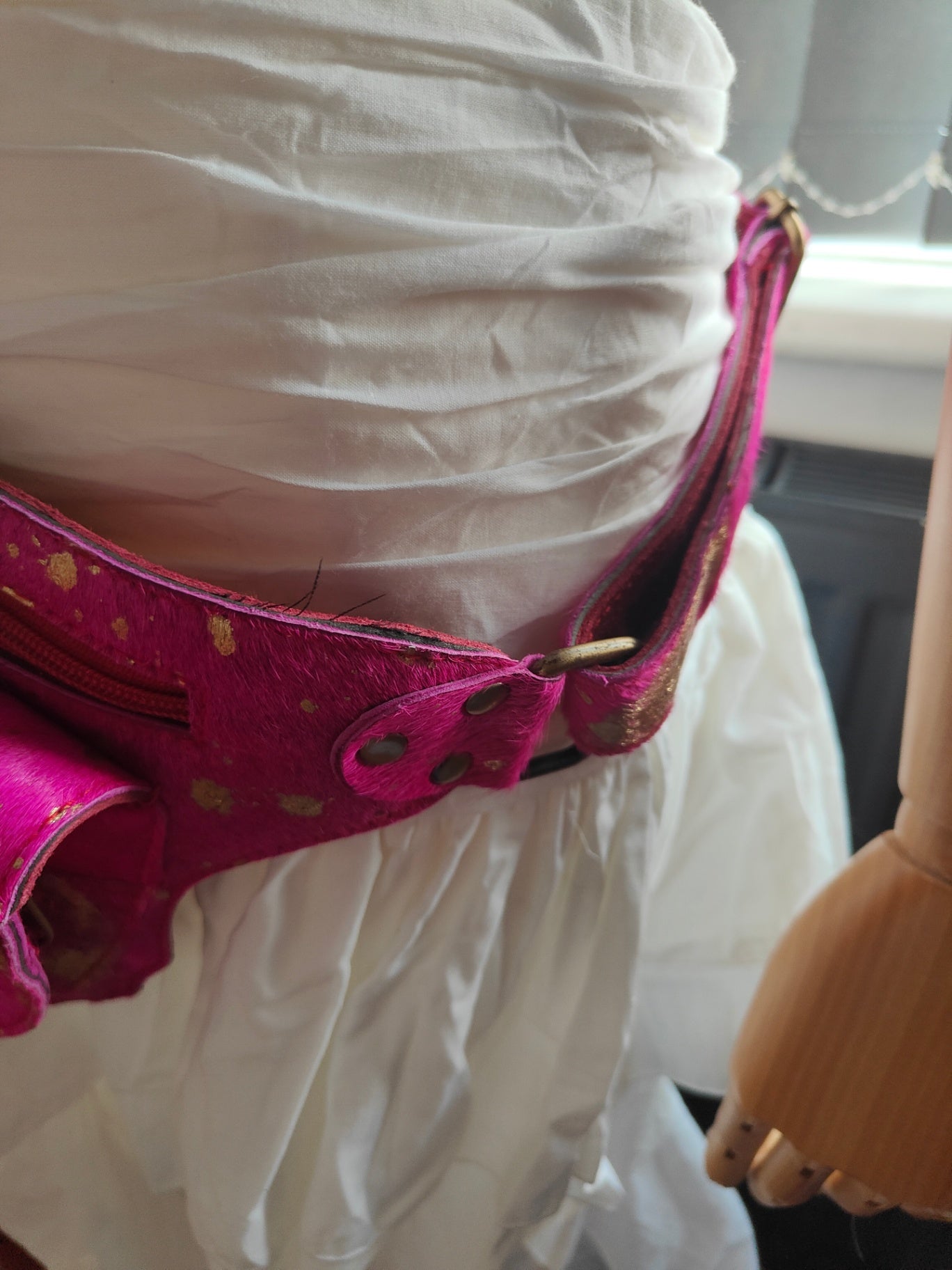 Havana Hot pink cow hide bum bag 