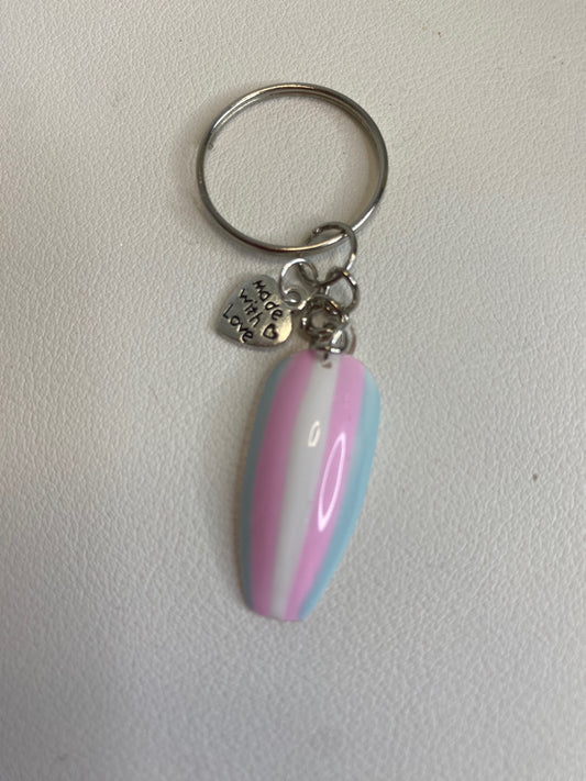 Trans Nail Keychain