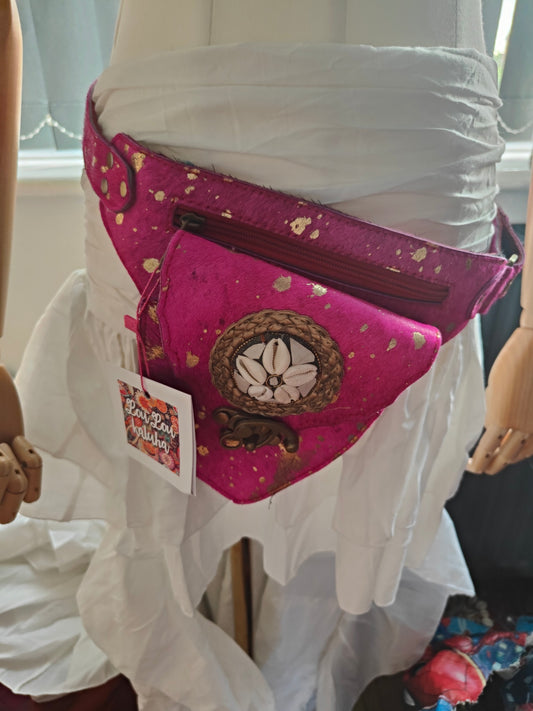 Havana Hot pink cow hide bum bag 