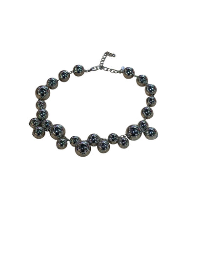 Silver Sphere Statement Necklace