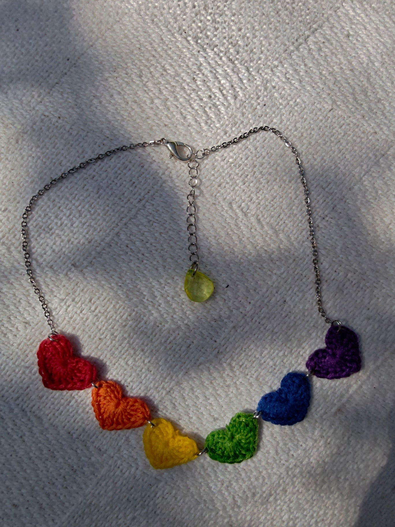 Small heart crochet necklace