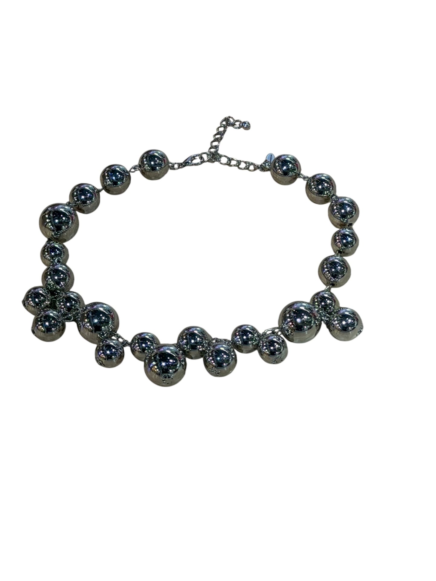 Silver Sphere Statement Necklace