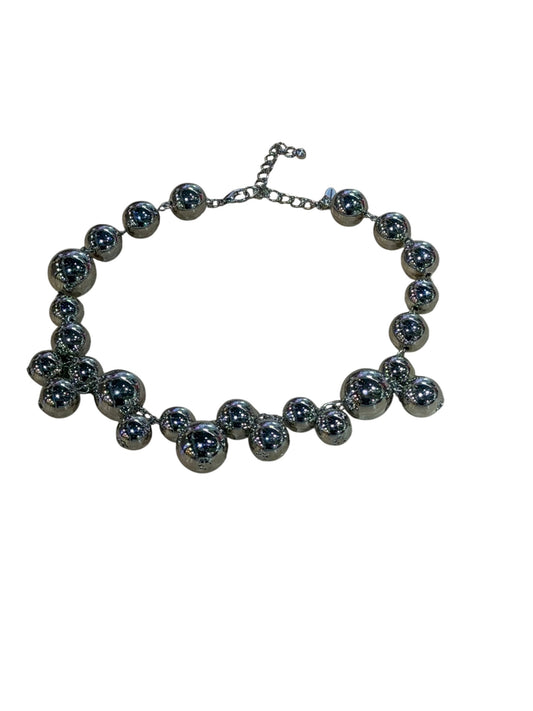 Silver Sphere Statement Necklace