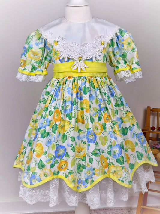 4-5 years, vintage floral dress