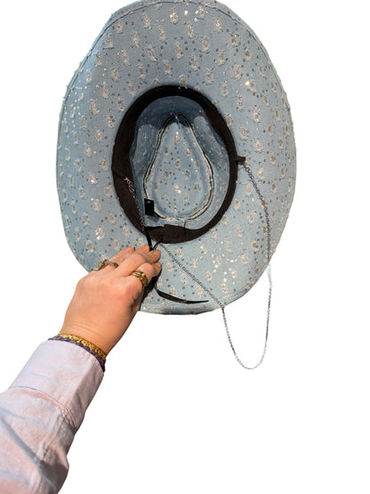 Disco Denim Cowboy Hat Light