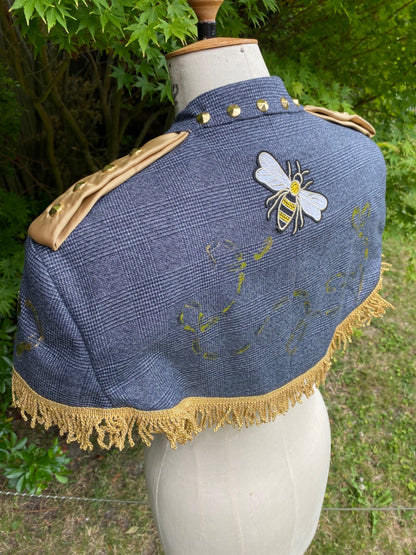 Bee cropped blazer cape