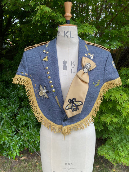 Bee cropped blazer cape