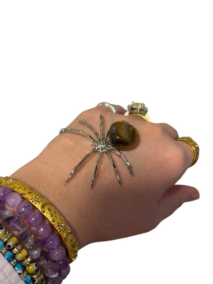 Tigers Eye Spider Talisman