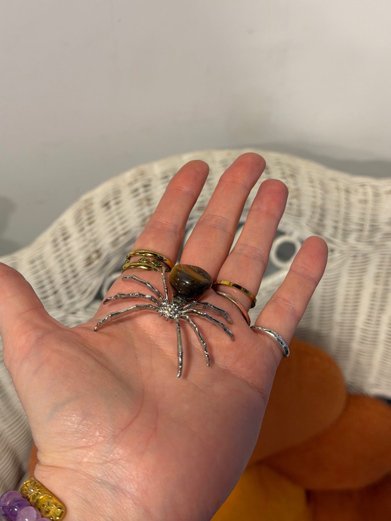 Tigers Eye Spider Talisman